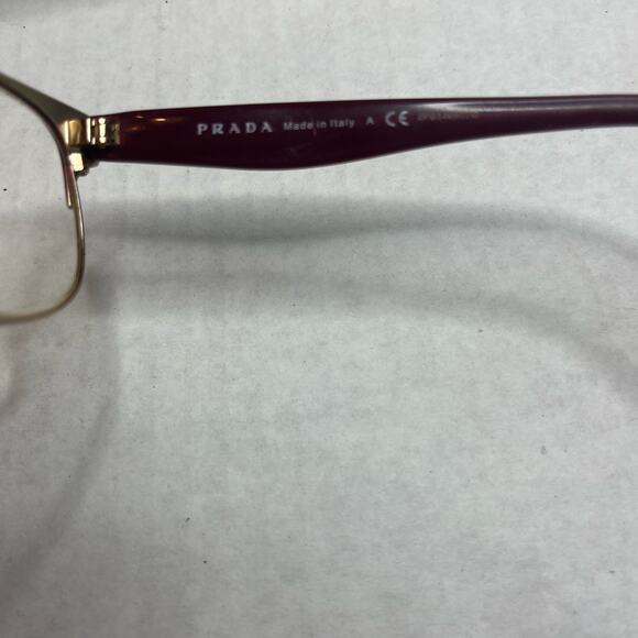 PRADA Maroon & Gold PR 65RV 53 x 16 Lightweight Women’s Designer Eye Glasses - Picture 11 of 12